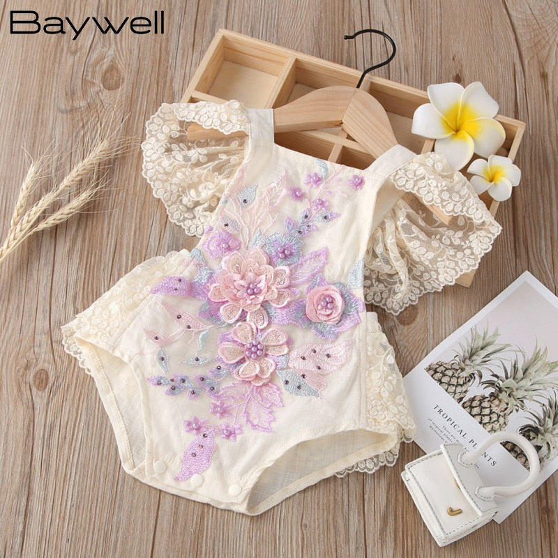 Infant Baby Girl Net Yarn Flying Sleeves