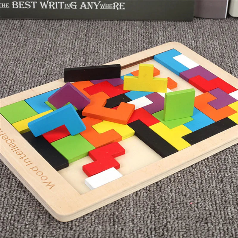 Colorful 3D Puzzle Wooden Math Toy