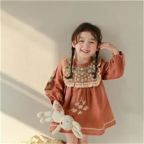 Girls Retro Floral Lovely Dress