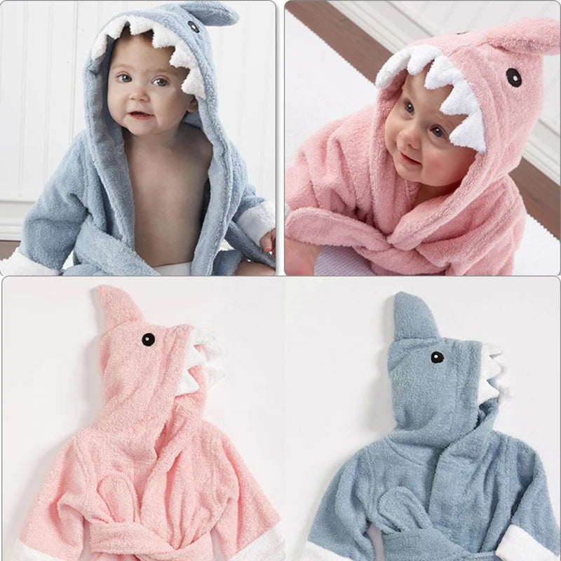 Kids Cotton Robes Bath Hood  Towel